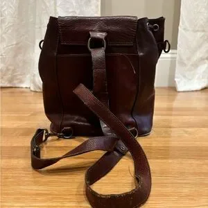 Aldo | Bags | 8s Aldo Brown Leather Backpackcrossbody Bag  display picture 3